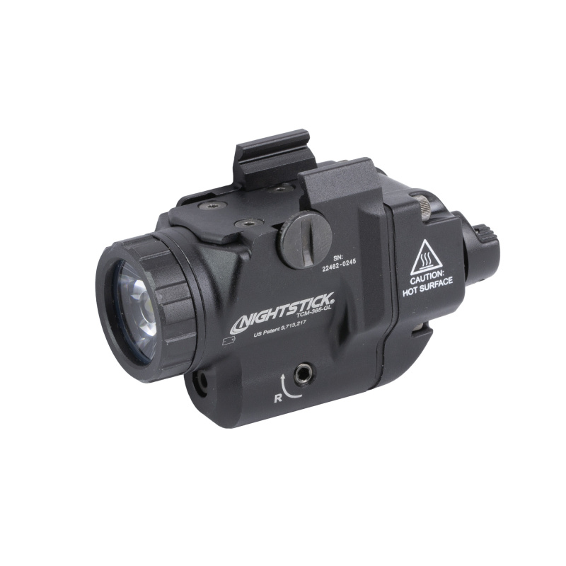 TCM-365-GL, Pistol Mounted Light, Fits SIG P365, Anodized Finish, Black, 650 Lumens, 4,612 Candela, Green Visible Laser TCM-365-GL