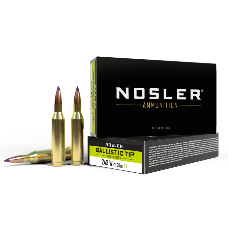 243 Winchester, 90 Grain, Ballistic Tip, 20 Round Box 40050