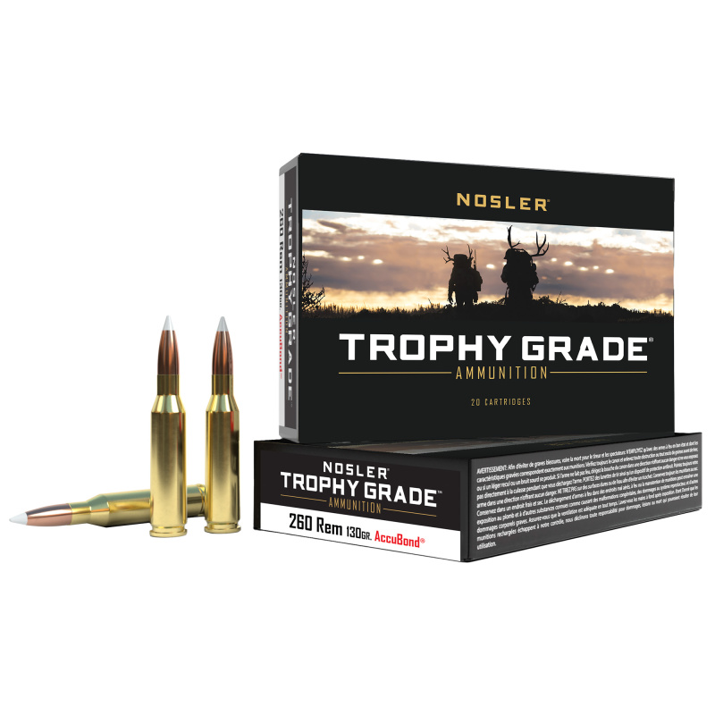 Trophy Grade, 260 Remington, 130 Grain, AccuBond, 20 Round Box 60024