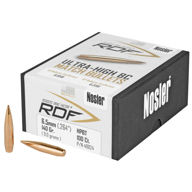 RDF Rifle Bullets .264 Diameter 140 Grain Hollow Point Boattail 100 Per Box