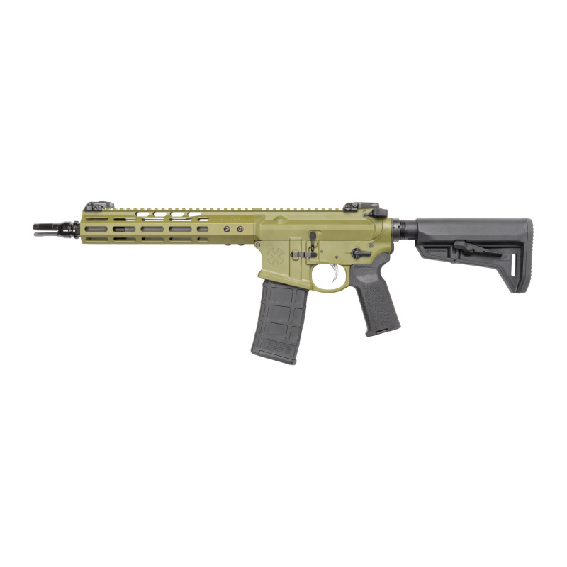 Gen 4, Semi-automatic, SBR, 223 Remington, 556NATO, 10.5", Bazooka Green, Magpul MOE-K2, 30 Rounds, MLOK, 7075 Aluminum, Collapsible Stock, Dead Air Flash Hider 02000727-BG