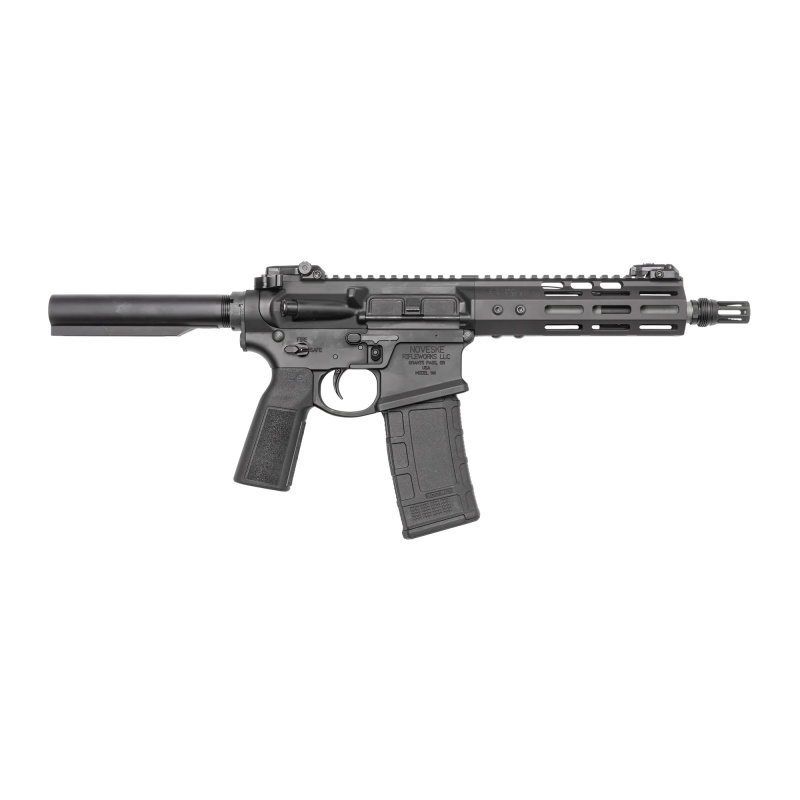 N4 Diplomat, AR Style Pistol, Semi-automatic, 300BLK, 7.94" Stainless Steel Barrel, 5/8X24 Thread Pitch, Cerakote Finish, Armor Black, B5 Type 23 Pistol Grip, No Stock, MBUS Pro Flip-Up Sights, 30 Rounds, 1 Magazine, Pig Pen Flash Hider, NSS Trigger, Tal