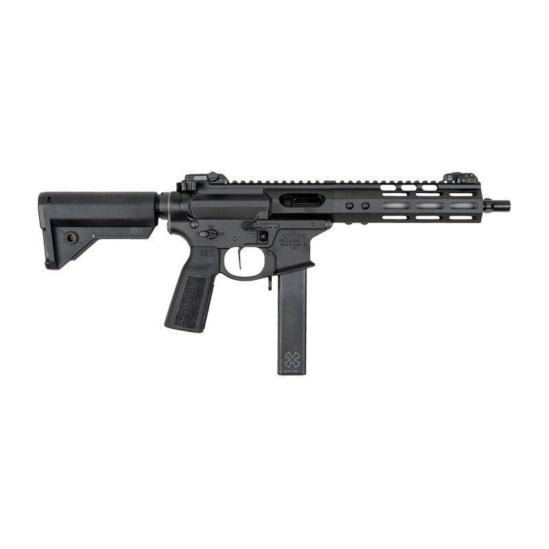 N9 Cry Baby, AR, Semi-automatic, 9MM, 10.5" Stainless Steel Barrel, 1/2X28 Thread Pitch, Cerakote Finish, Armor Black, B5 Type 22 Grip, B5 Sierra K Stock, MBUS Pro Flip-Up Sights, 32 Rounds, 1 Colt Style Magazine, Tri-Lug Adapter, Noveske Triggertech Tri