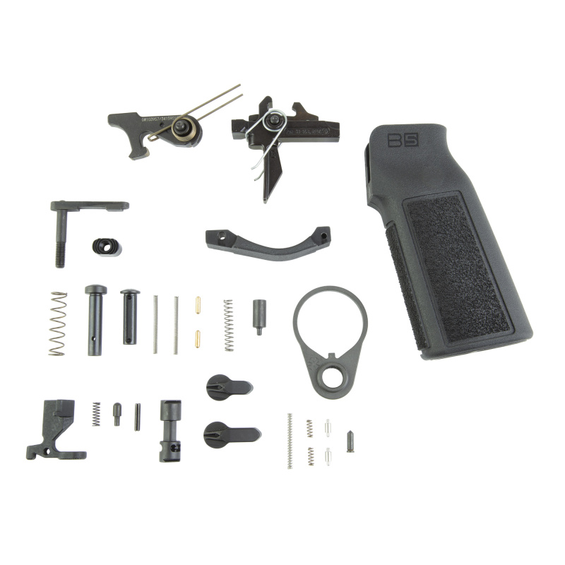 AR-15 Lower Parts Kit, 223 Remington/5.56 NATO, Black Finish, Includes Fire Control Group, Takedown Pin Detent (2), Takedown Pin Detent Spring (2), Bolt Catch Plunger, Bolt Catch Spring Pin, Bolt Catch Spring, Buffer Retainer, Buffer Retainer Spring, Mag