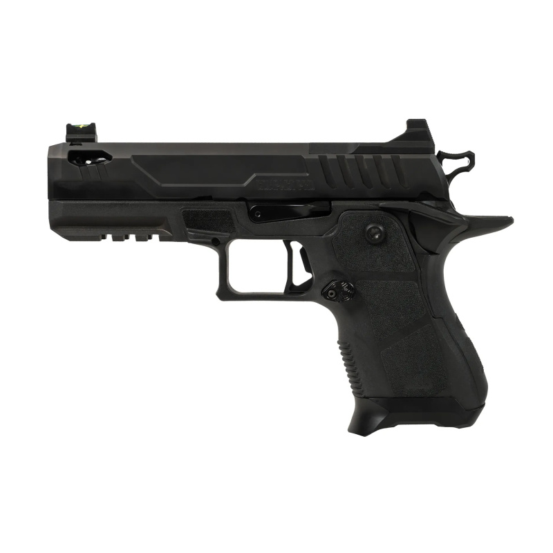 2311 Compact Pro, Semi-automatic, Single Action, Aluminum Frame Pistol, Compact, 9MM, 4.25" Stainless Steel Barrel, DLC Finish, Black, Polymer Grip Module, Dawson Precision Fixed Rear and Fiber Optic Front Sight, Optic Ready, Dawson Precision RMR Cut Opt