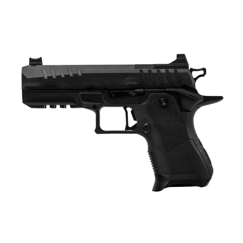 2311 Compact, Semi-automatic, Single Action, Aluminum Frame Pistol, Compact, 9MM, 4.25" Stainless Steel Barrel, DLC Finish, Black, Polymer Grip Module, Plus Capacity Magwell, Dawson Precision Fixed Rear and Fiber Optic Front Sight, Optic Ready, Dawson Pr