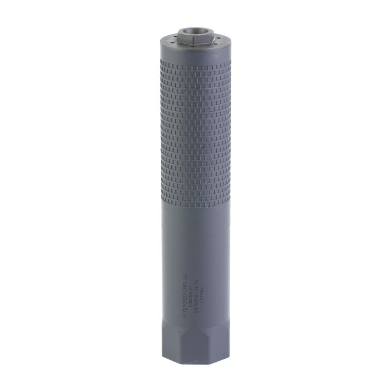 Universe-36, Suppressor, 36 Caliber, 7" Long, Inconel Construction, Matte Finish, Black, HUB Compatible, 14oz, 9MM Low Back Pressure Endcap, Does Not Include Mount UNI36