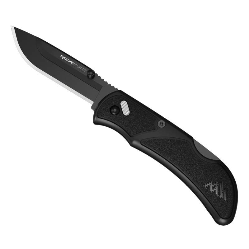 Razor EDC Lite, Folding Knife, Plain Edge, 2.5" Blades, 420J2 Stainless Steel, Includes (2) Drop Point Blades, Black Oxide Blade Finish, Black Handle RCK25-2C