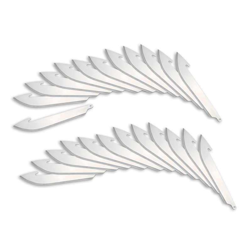 Edge Drop-Point Blades, Plain Edge, 3.5" Blades, 420J2 Stainless Steel, 24 Pack RR35-24