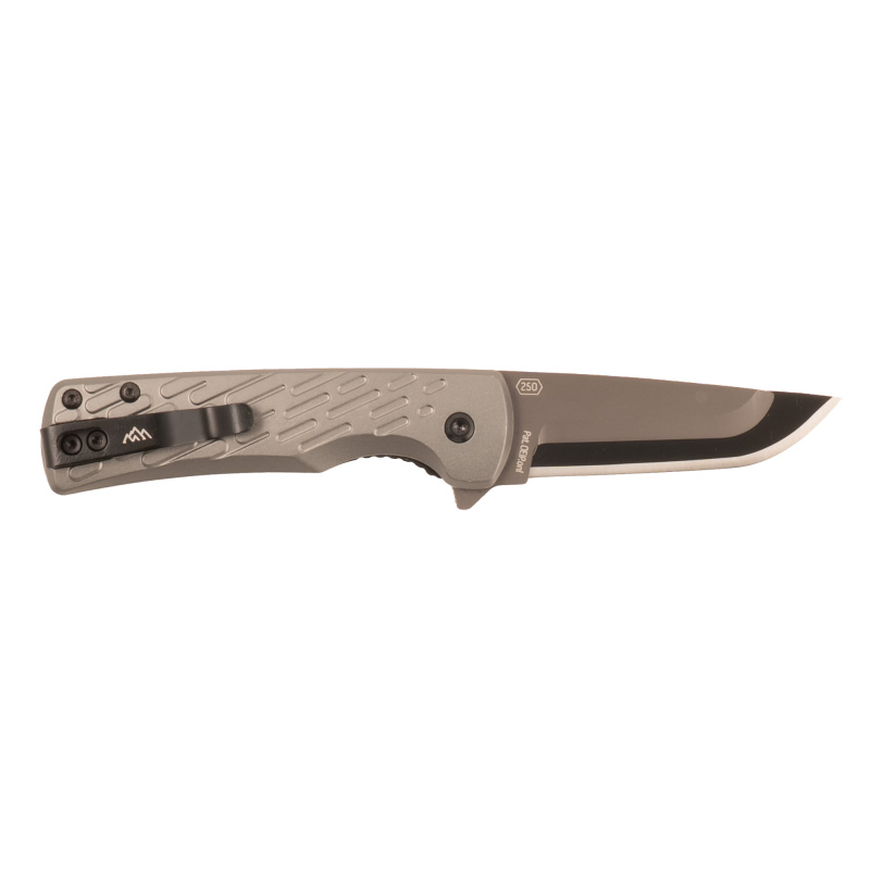 Razor VX7, Folding Knife, 3" Blade Length, 7.3" Overall Length, Includes (2)-Standard Drop-Point and (1)-Serrated Drop-Point Blades, Black-Oxide Finish, Anodized Aluminum Scales, Stainless Steel Ball Bearing System, Stainless Steel Blade Holder VX725A-C