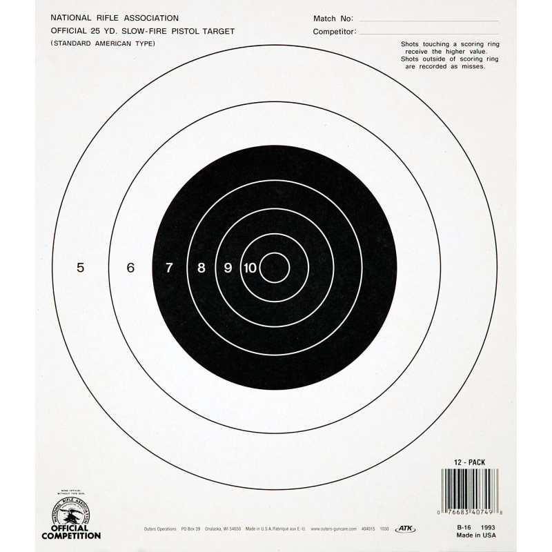 25 Yard Slowfire Paper Target 100 Per Pack