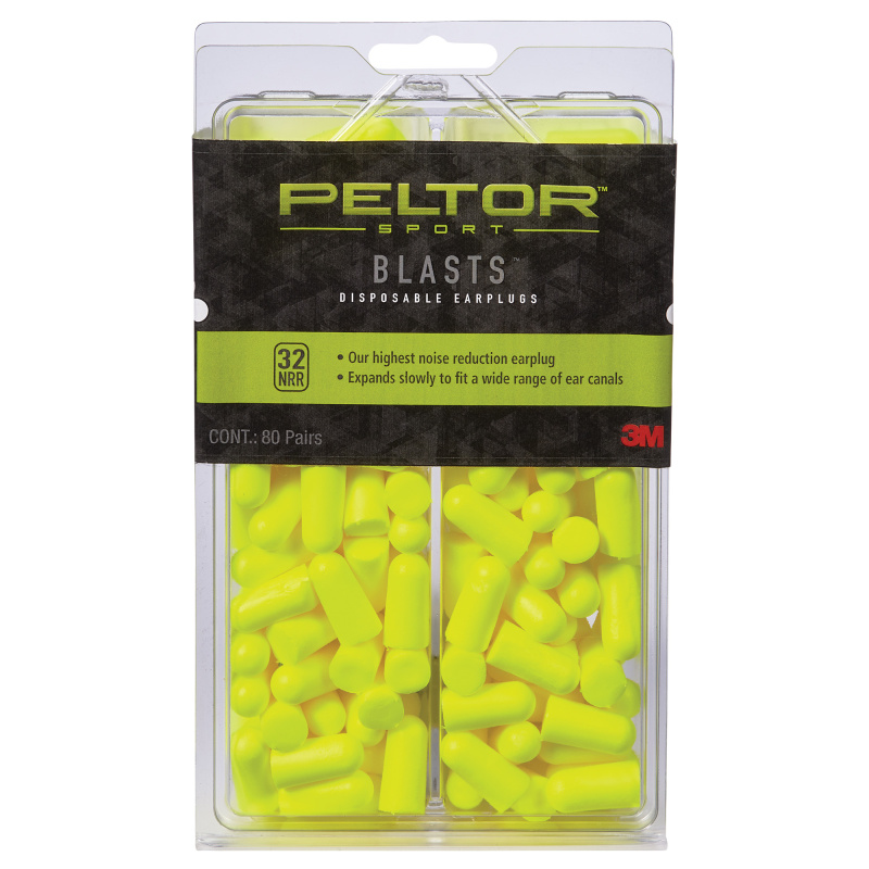 Sports Blasts Disposable Ear Plug 80 pair Neon Yellow