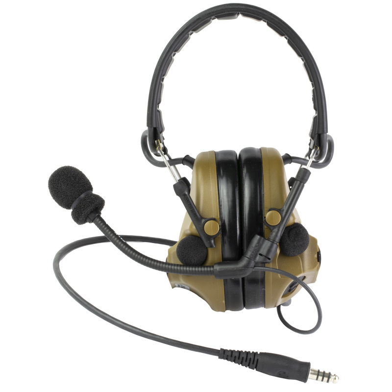ComTac V, Electronic Earmuff, Headband, Foldable, Single Lead, Standard Dynamic Mic, NATO Wiring, Coyote Brown Color MT20H682FB-47 CY