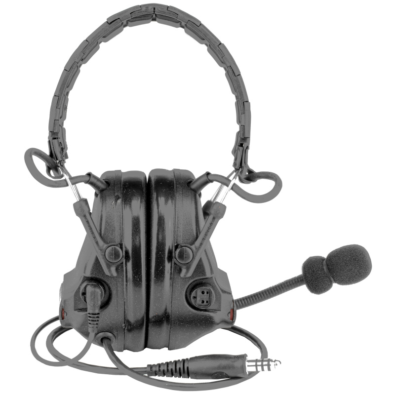 ComTac V, Electronic Earmuff, Headband, Foldable, Single Lead, Standard Dynamic Mic, NATO Wiring, Black Color MT20H682FB-47 SV