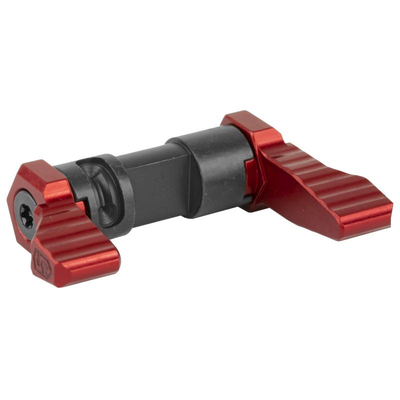 Ambidextrous 90-Degree Safety Selector, Red Anodized Finish, Levers are Machined from 6061-T6 Billet Aluminum, Central Core is Machined from Carbon Steel SAFE90-RED