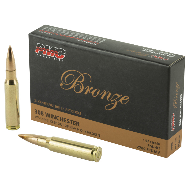 Bronze Line .308 Winchester/7.62 NATO 147 Grain Full Metal Jacket Boattail