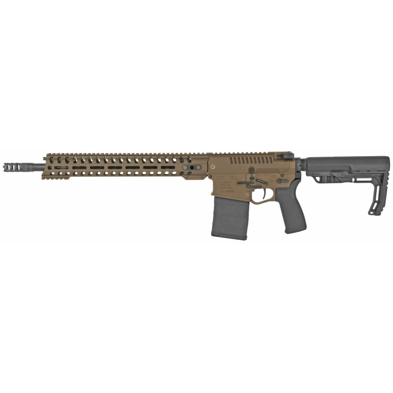 Revolution DI, 308 Win, 16.5" Barrel, 1:10 Twist, Cerakote Burnt Bronze Finish, Mission First Tactical Furniture, 14.5" M-LOK Rail, Triple Port Muzzle Brake, 4.5lb POF Drop-In Trigger, 1-20Rd PMAG 01582