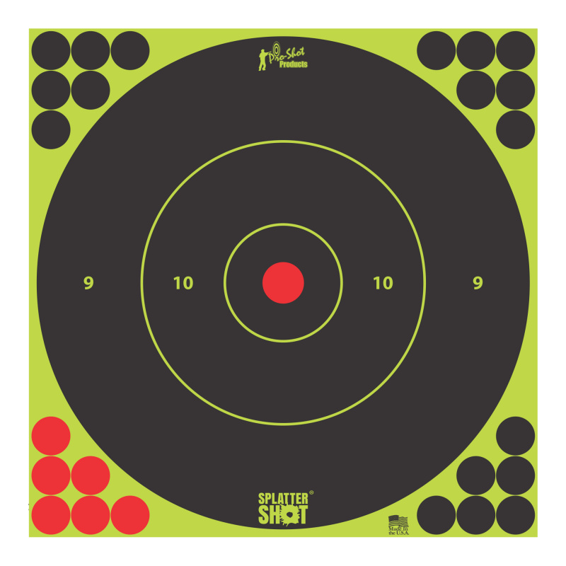 Splatter Shot Bullseye Targets Peel and Stick 12 Inch Green 5 Pack