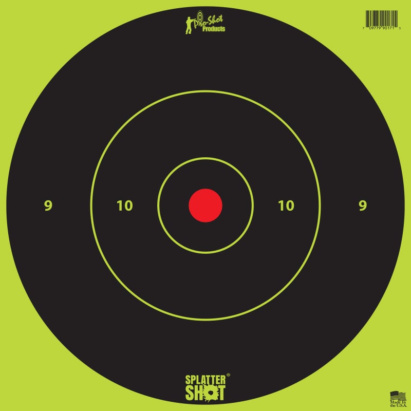 Splatter Shot Bullseye Targets - Heavy Tag Paper 12 Inch Green 5 Pack