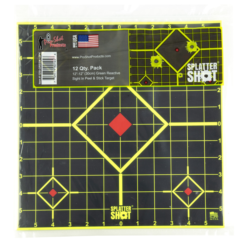 Splatter Shot Sight In Targets Peel and Stick 12 Inch Green 12 Pack