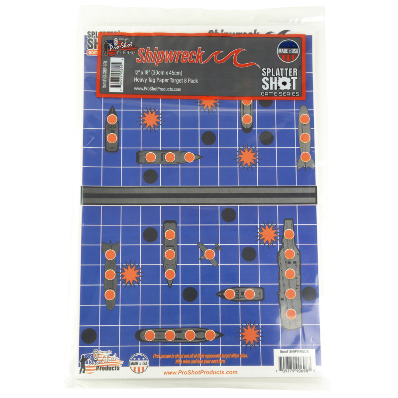 Splatter Shot, Game Series, Ship Wreck, 12"x18", 8 Pack, Multi Color GS-SHIP-8PK