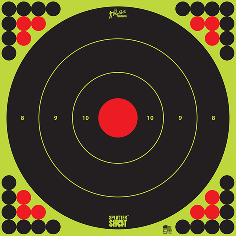 Splatter Shot, 17.5" Bullseye, Adhesive Target, 5 Pack, Black/Green LONG RANGE-17.25-5PK