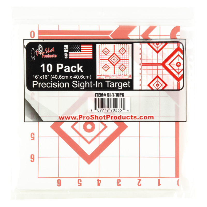 Diamond Precision Sight In, 16"x16", 10 Pack, Red/White SI-1-10PK