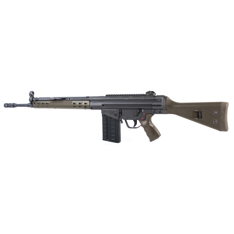 Model PTR 91 G.I. R .308 Winchester/7.62 NATO 18 Inch Match Grade H&K Profile Tapered Barrel Classic H&K Fixed Polymer Stock OD Green 20 Round