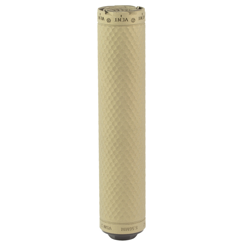 Vent 3, Suppressor, .223 Remington/5.56 NATO, 7.75" Length, 1.625" Diameter, Titanium Construction, Cerakote Finish, Flat Dark Earth, HUB Compatible, Includes 1/2X28 Direct Thread Adapter, 11.75oz V3-5560102