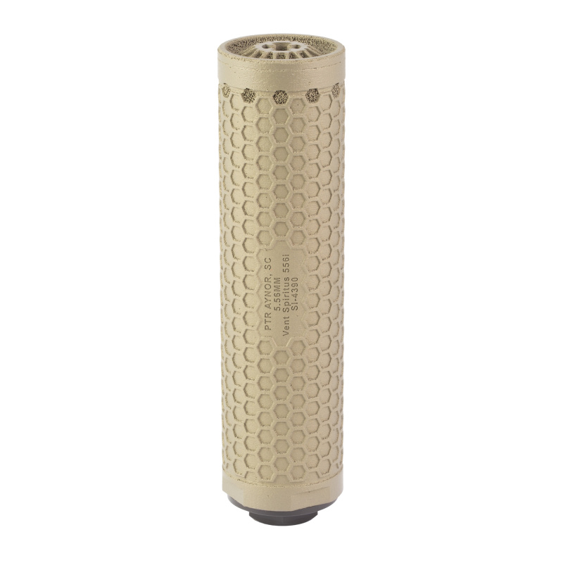 Vent Spiritus, Suppressor, .223 Remington/5.56 NATO, 6" Length, 1.625" Diameter, Inconel Construction, Cerakote Finish, Flat Dark Earth, HUB Compatible, Includes 1/2X28 Direct Thread Adapter, 15.2oz VS-5560102