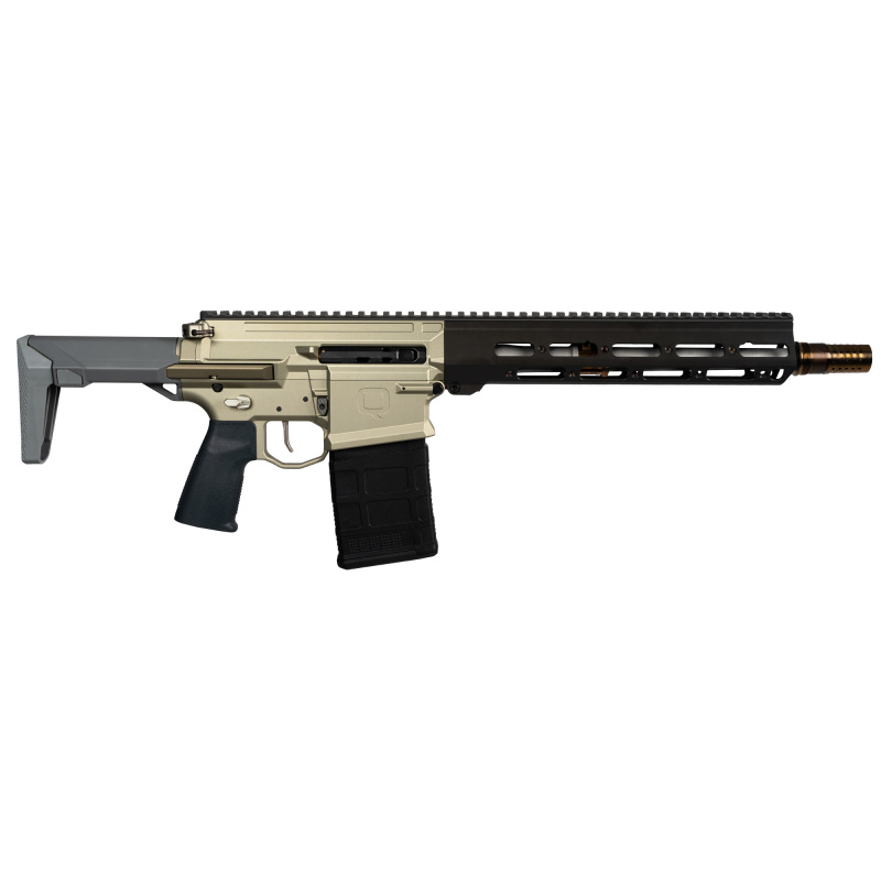 Boombox, Semi-automatic, Short Barrel Rifle, 8.6 Blackout, 12" Threaded Barrel, Clear Anodized Finish, Flat Dark Earth, Ambidextrous Safety, Reptila CQG-NB Grip, 11" Q-Sert Handguard, 2 Position Stock, 1 Magazine, 20 Rounds, Product Finishes, Shade Varia