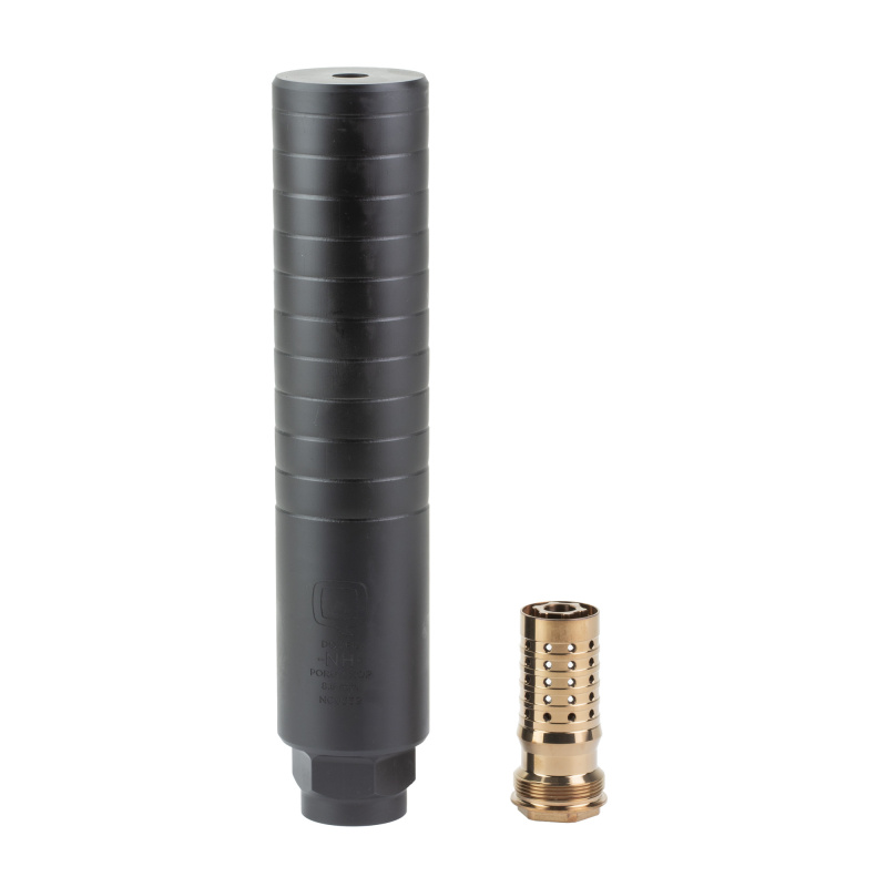 PorQ CHOP Suppressor, 338/8.6 Blackout, Stainless Steel Construction, Nitride Finish, Black, 1.75" Diameter, Includes Rear End SIL-PC-QUICKIE-86-B-RE