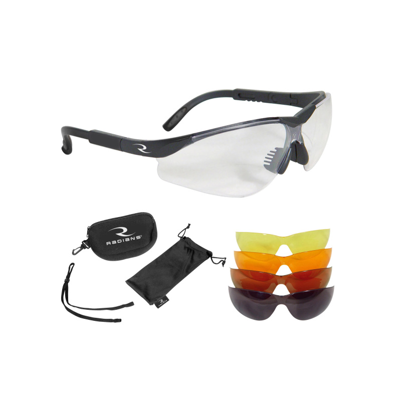 T-85, Glasses, Blk Frame, Clear, Copper, Amber, Orange, Green Mirror, Case/Cloth Bag/Neckcord T85RC