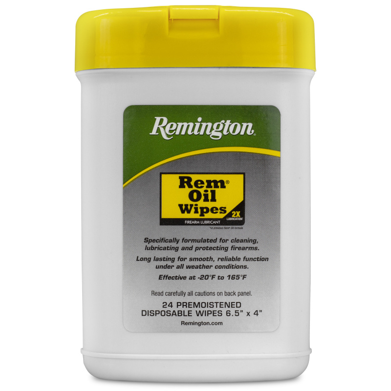 Rem-Oil, Gun Cleaning Wipes, 7" X 8" Wipes, 24 Pack, Pop Up Canister 16325