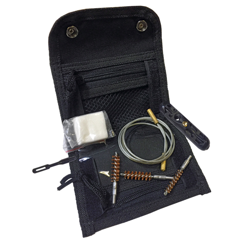 Cleaning Kit, Fits Pistol Calibers, Nylon Pouch, Includes Bore Brushes for .357/.380/9mm, .40/10mm, .44/.45, Patch Puller, Pull Cable with T-Handle, Cleaning Patches 17459