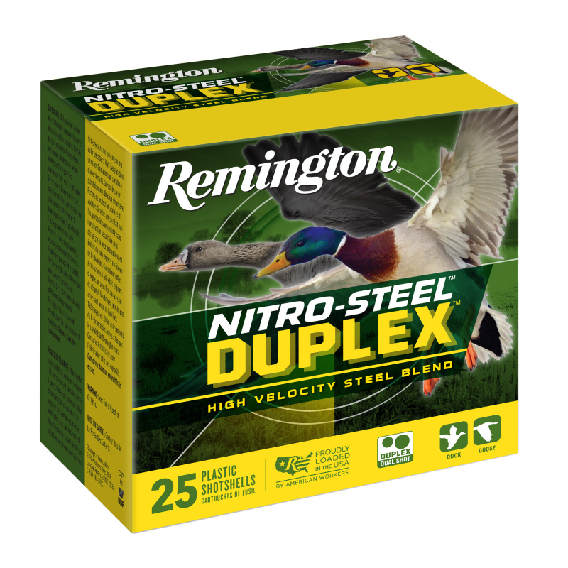 Nitro Steel Duplex Field & Timber, 12 Gauge, 3" Chamber, #2 and #4 Shot, Zinc-Plated, 25 Round Box R20051