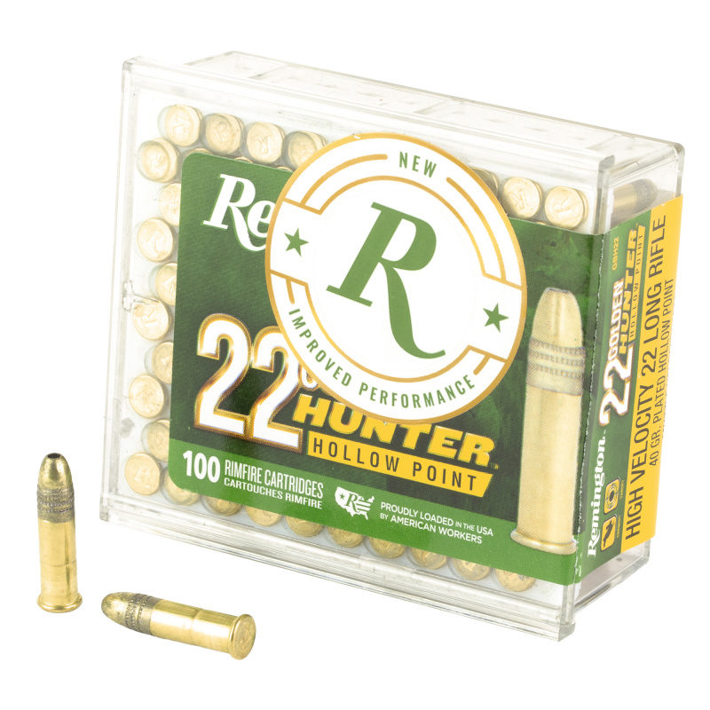 Golden Hunter, 22LR, 40 Grain, Plated Hollow Point, 100 Round Box R21251