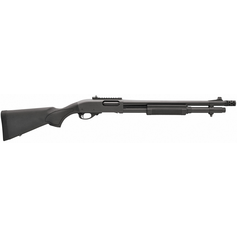 870 Tactical, Pump, 12 Gauge, 3" Chamber, 18.5" Barrel, Matte Blued Finish, Tactical Choke Tube, Synthetic Stock, Ghost Ring Sight, 6 Rounds, Right Hand R81198
