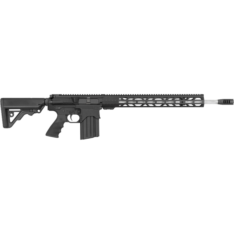 LAR-BT3 Predator HP, Semi-automatic, AR, 243 Winchester, 20" Fluted Stainless Steel Barrel, RRA Operator Muzzle Break, Anodized Finish, Black, Rifle Length Gas System, Hogue Rubber Grip, RRA 2-Stage Trigger, RRA 6 Position Tactical Car Stock, RRA 17" Fre