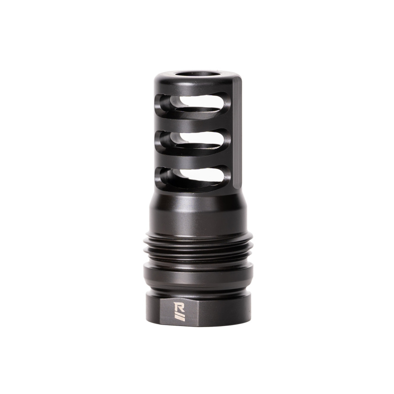 3 Port Brake .338, Muzzle Brake, 3/4x24 Thread Pitch, Matte Finish, Black MB025