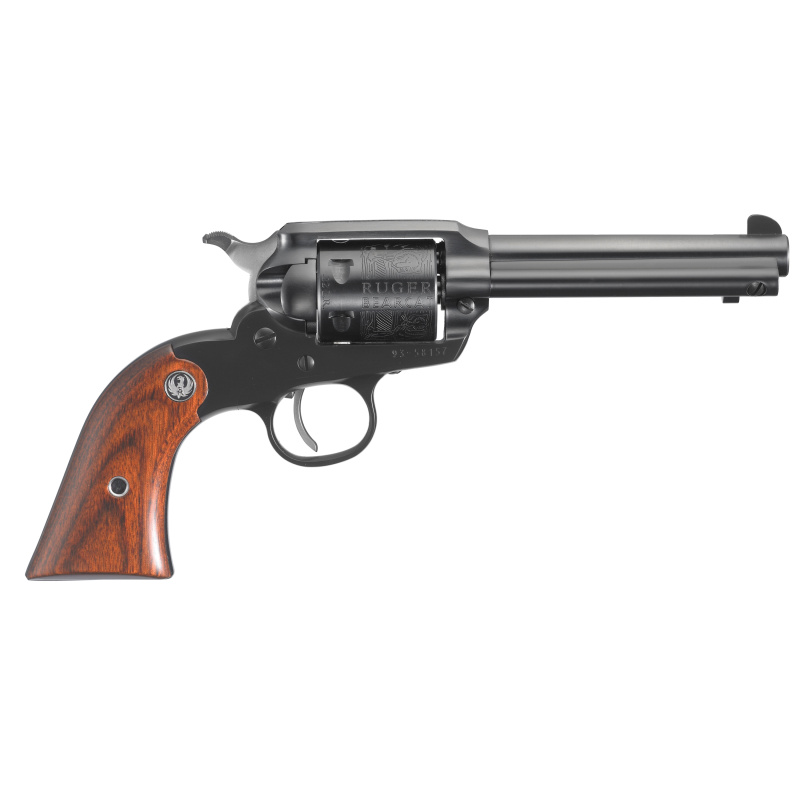 Bearcat .22 Long Rifle 4 Inch Barrel Blue Finish Fixed Sights Wood Grips 6 Round