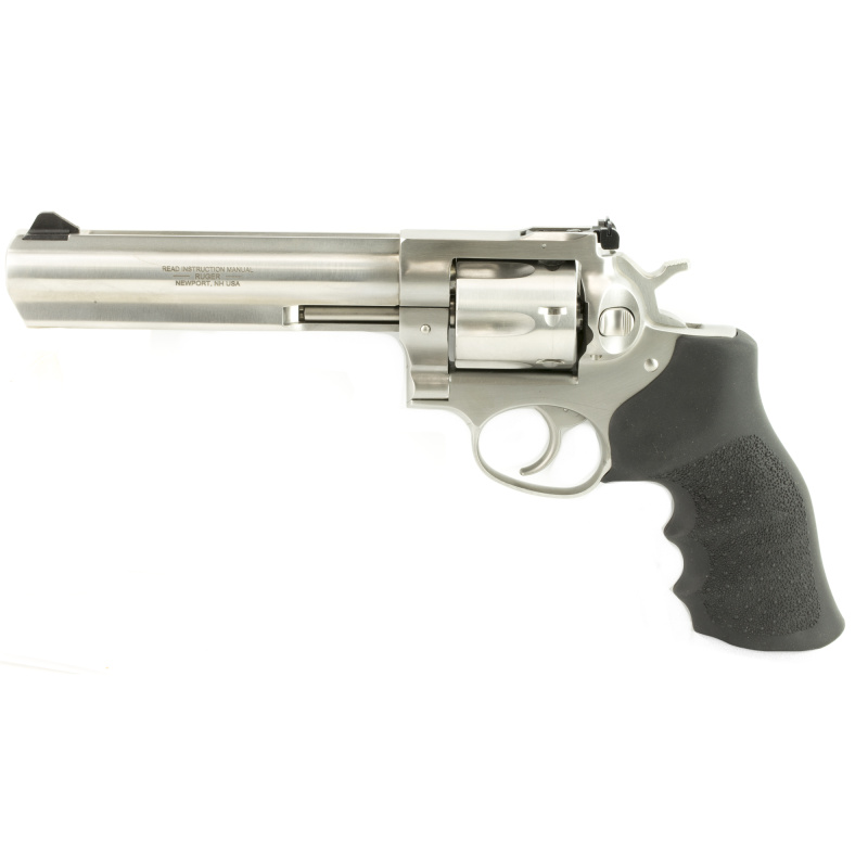 Model GP-100 .357 Magnum 6 Inch Full Shroud Barrel Satin Stainless Finish Adjustable Sights 6 Round