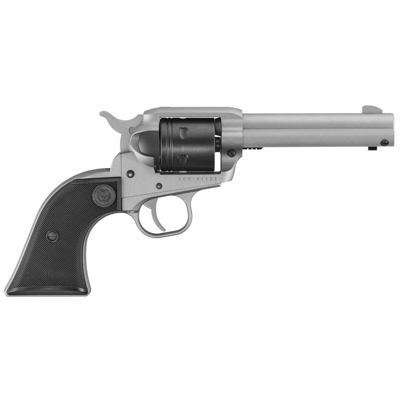 Wrangler, Revolver, Single Action Only, 22 LR, 4.62" Barrel, Aluminum Alloy Frame, Silver Cerakote Finish, Checkered Synthetic Grips, 6Rd, Weighs 30oz, Integral Notch Rear Sight/Blade Front Sight, Transfer Bar Safety 2003, NOT AVAILABLE FOR TRANSFER IN MN