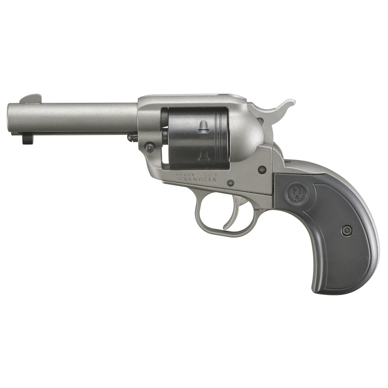 Wrangler Birdshead, Single Action Only, Revolver, 22LR, 3.75" Barrel, Aluminum Alloy, Cerakote Finish, Silver, Birdshead Synthetic Grips, Integral Notch Rear Sight/Blade Front Sight, Transfer Bar Safety, 6 Rounds, NOT AVAILABLE FOR TRANSFER IN MN