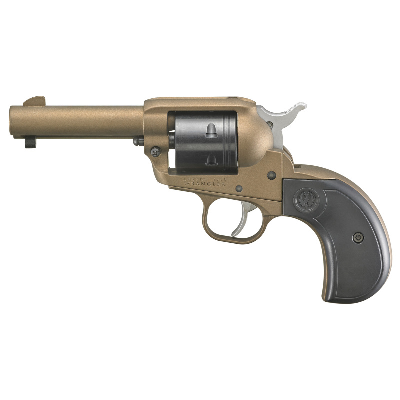 Wrangler Birdshead, Single Action Only, Revolver, 22LR, 3.75" Barrel, Aluminum Alloy, Cerakote Finish, Burnt Bronze, Birdshead Synthetic Grips, Integral Notch Rear Sight/Blade Front Sight, Transfer Bar Safety, 6 Rounds, NOT AVAILABLE FOR TRANSFER IN MN