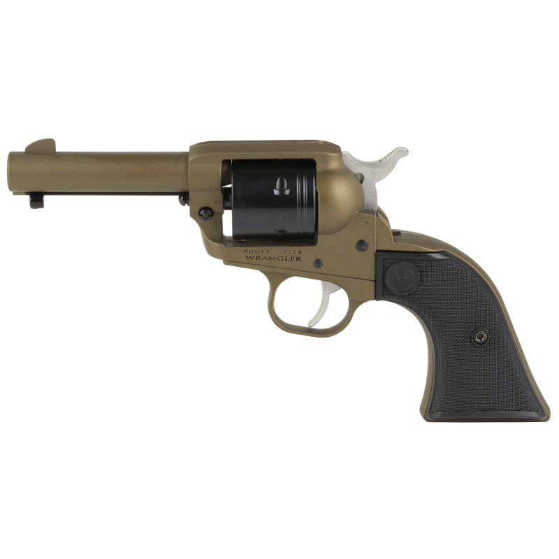 Wrangler, Single Action Only, Revolver, 22LR, 3.75" Barrel, Aluminum Alloy Frame, Cerakote Finish, Burnt Bronze, Black Synthetic Grips, Integral Notch Rear Sight/Blade Front Sight, Transfer Bar Safety, 6 Rounds 2054, NOT FOR SALE IN MN