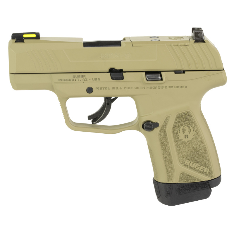 MAX-9, Striker Fired, Semi-automatic, Polymer Frame Pistol, Sub-Compact, 9MM, 3.20" Barrel, Flat Dark Earth Cerakote, Front TFO Night Sight, Optics Ready, No Thumb Safety, 2 Magazines, (1)-12 Rounds and (1)-10 Rounds 03503