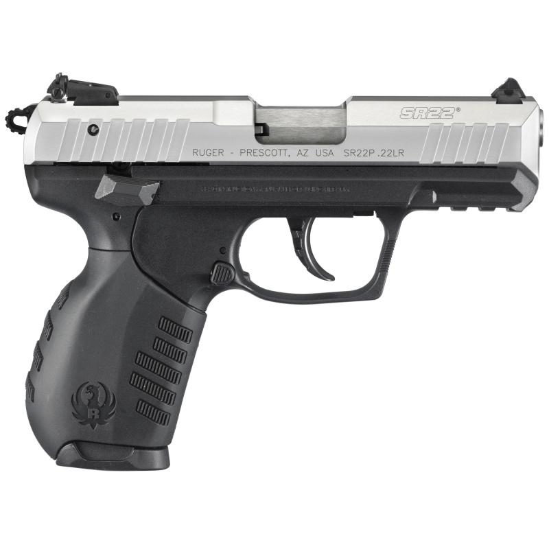 SR22PB .22 Long Rifle 3.5 Inch Stainless Steel Barrel Silver Aluminum Slide Black Polymer Frame 3-Dot Sight System Ambidextrous Safety/Magazine Release Includes Soft Case 10 Round