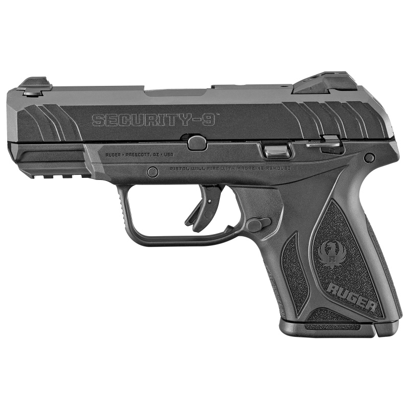 Security-9, Centerfire Pistol, 9MM, 3.42" Barrel, Glass Filled Nylon Frame, Blued Finish, 2-10Rd Magazines, Adjustable Rear Sight/Fixed Front Sight 3818