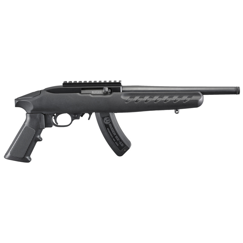 22 Charger .22 Long Rifle 10 Inch Threaded Barrel (1/2-28) Matte Black Finish Picatinny Rail A2-Style Pistol Grip Black Polymer Stock 15 Round